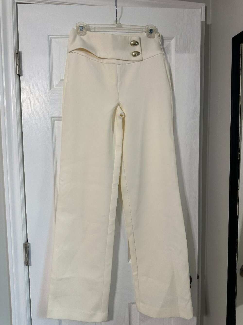 Meshki White Wide Leg Trouser